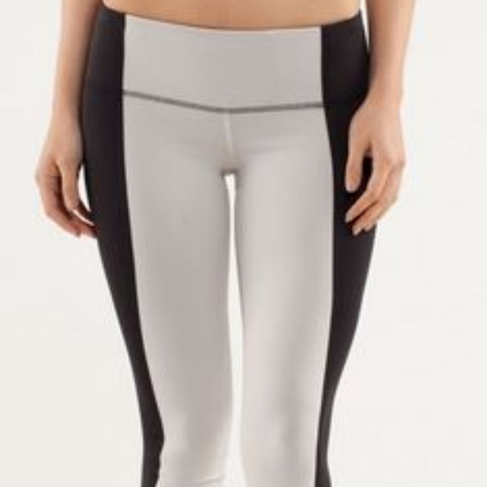 Lululemon Wunder Under Pant Bonded Stripe *Luon - Dune / Black - Size 4